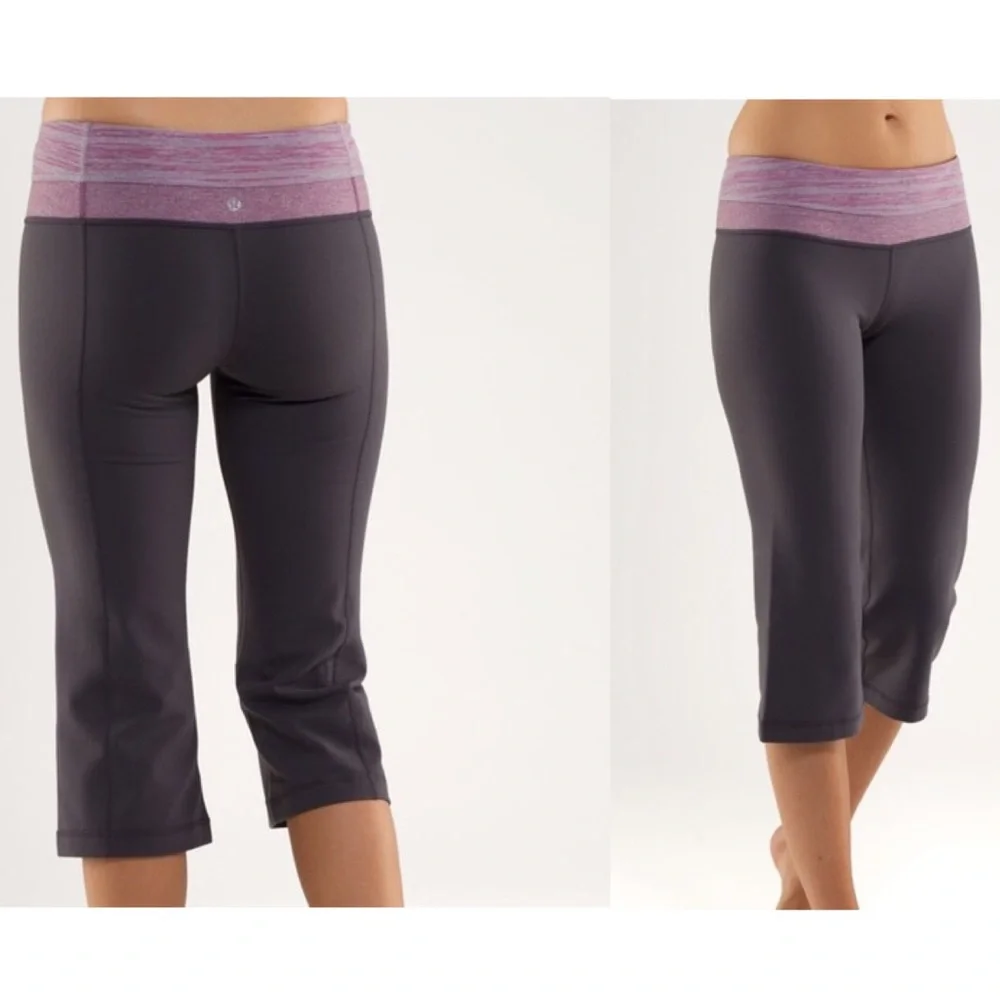 Lululemon Groove Crop pants. Gray purple